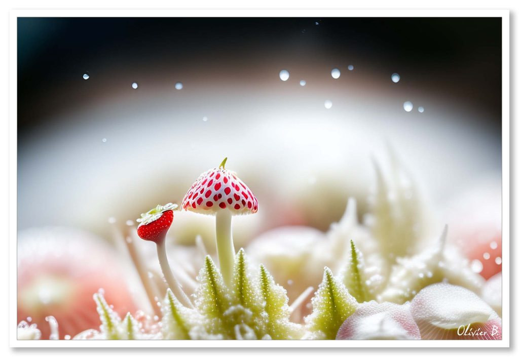 La Champifraise : une fusion enchanteresse entre la fraise et le champignon, rendue possible par l'intelligence artificielle